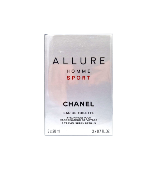 Chanel Allure Homme Sport Eau de Toilette 3 Travel Spray Refills – zestaw uzupełniający – 3 x 20 ml