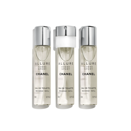 Chanel Allure Homme Sport Eau de Toilette 3 Travel Spray Refills – zestaw uzupełniający – 3 x 20 ml